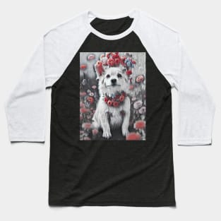 1 Adorable Dog in a Flower Crown 🌸🐶 | Whimsical Floral Field Art 🌼🐶🌸 Baseball T-Shirt